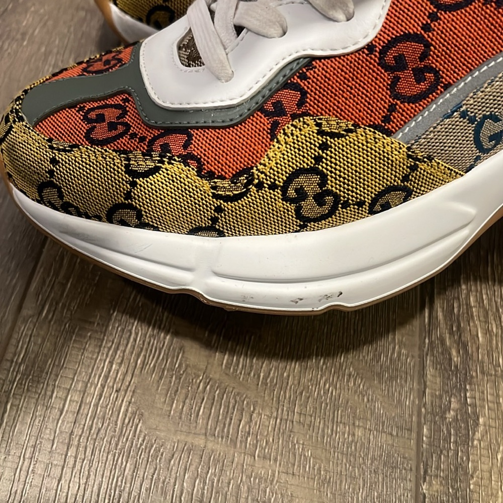 🧡💛Gucci Rhyton GG Multicolor Sneaker Sz 38 - Picture 6 of 13
